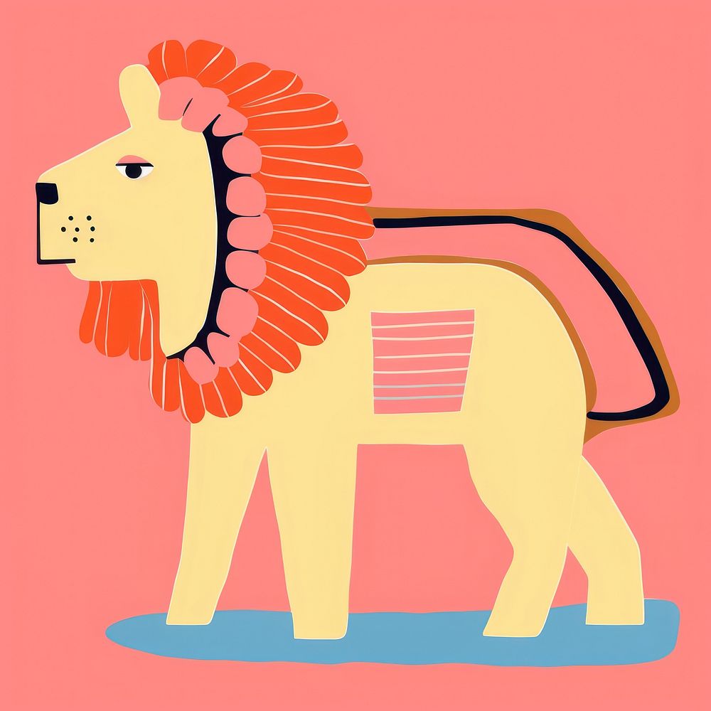 Lion art cartoon animal. AI generated Image by rawpixel.