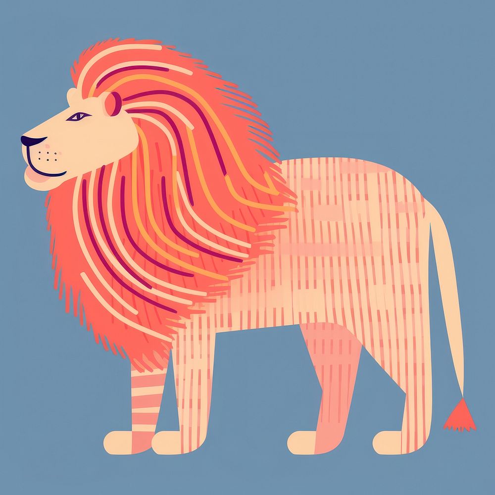Lion art cartoon drawing. AI generated Image by rawpixel.