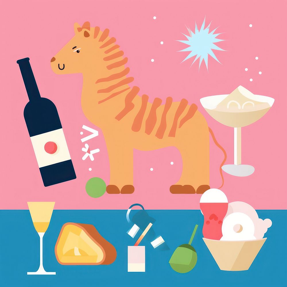Cartoon drink refreshment celebration. AI generated Image by rawpixel.