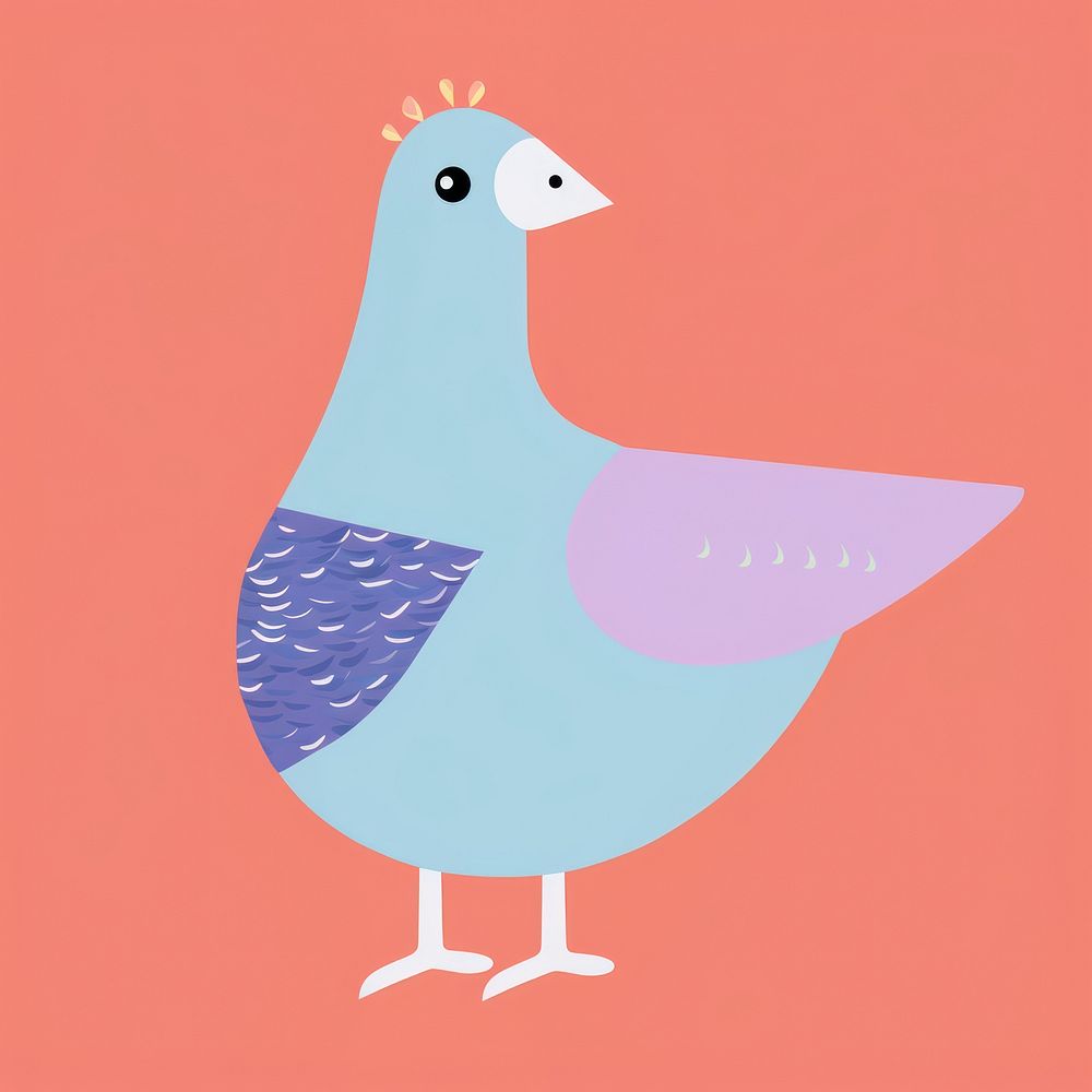 Pigeon art cartoon drawing. AI generated Image by rawpixel.