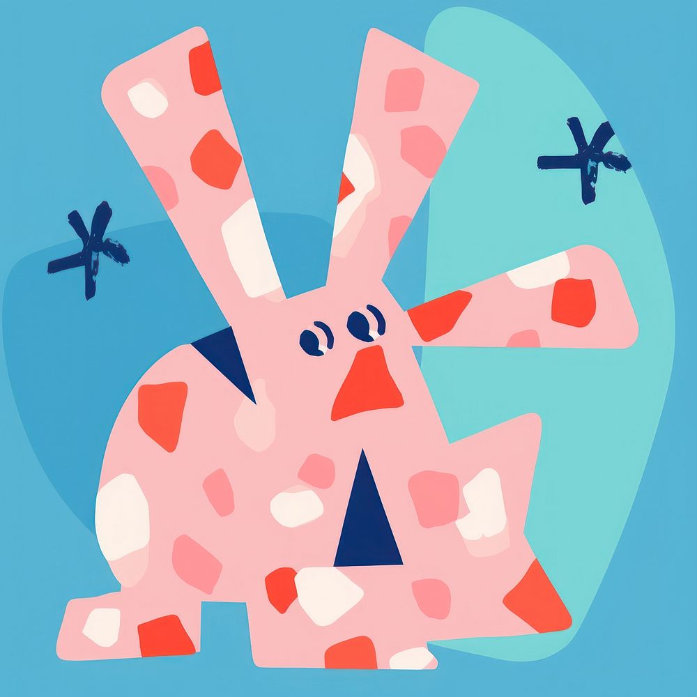 Rabbit art cartoon representation. AI generated Image by rawpixel.