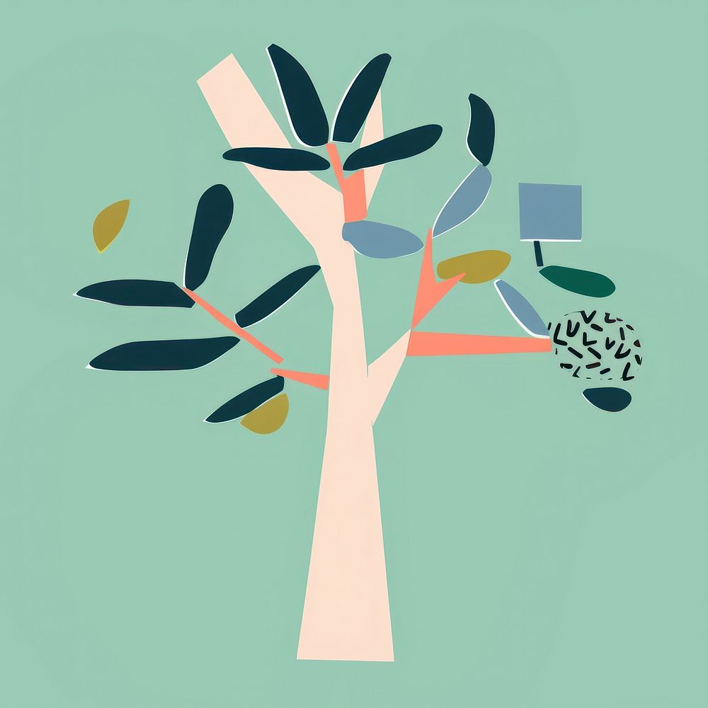 Tree art cartoon plant. AI generated Image by rawpixel.