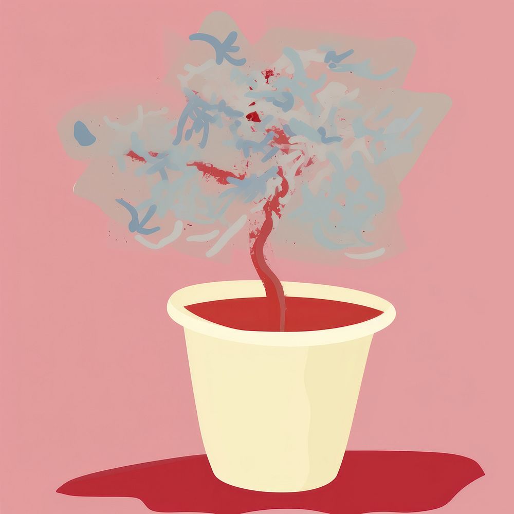Tree in pot coffee cup mug. AI generated Image by rawpixel.