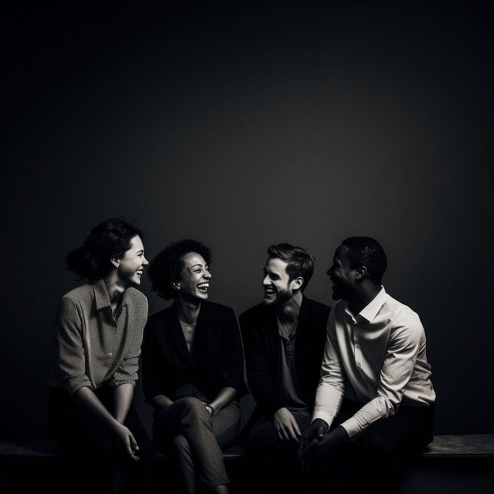 Four diversity people talking and laughing photography portrait adult. AI generated Image by rawpixel.