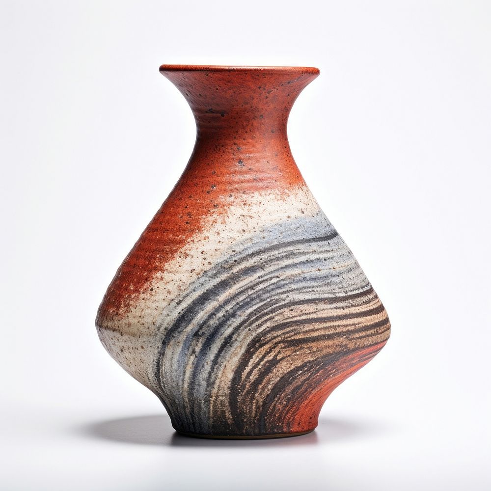 Ceramic abstract vase pottery white background earthenware. AI generated Image by rawpixel.