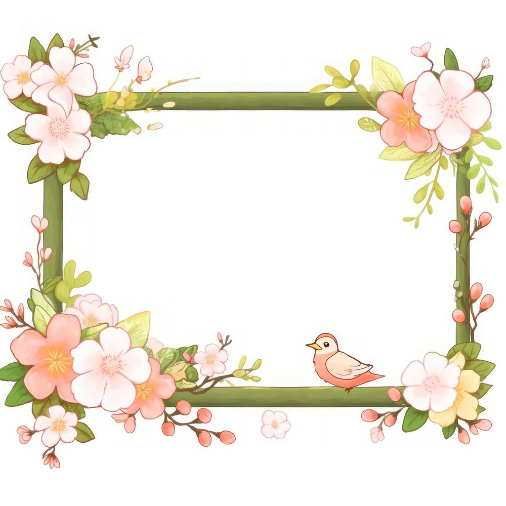 Spring blossom flower plant frame. AI generated Image by rawpixel.