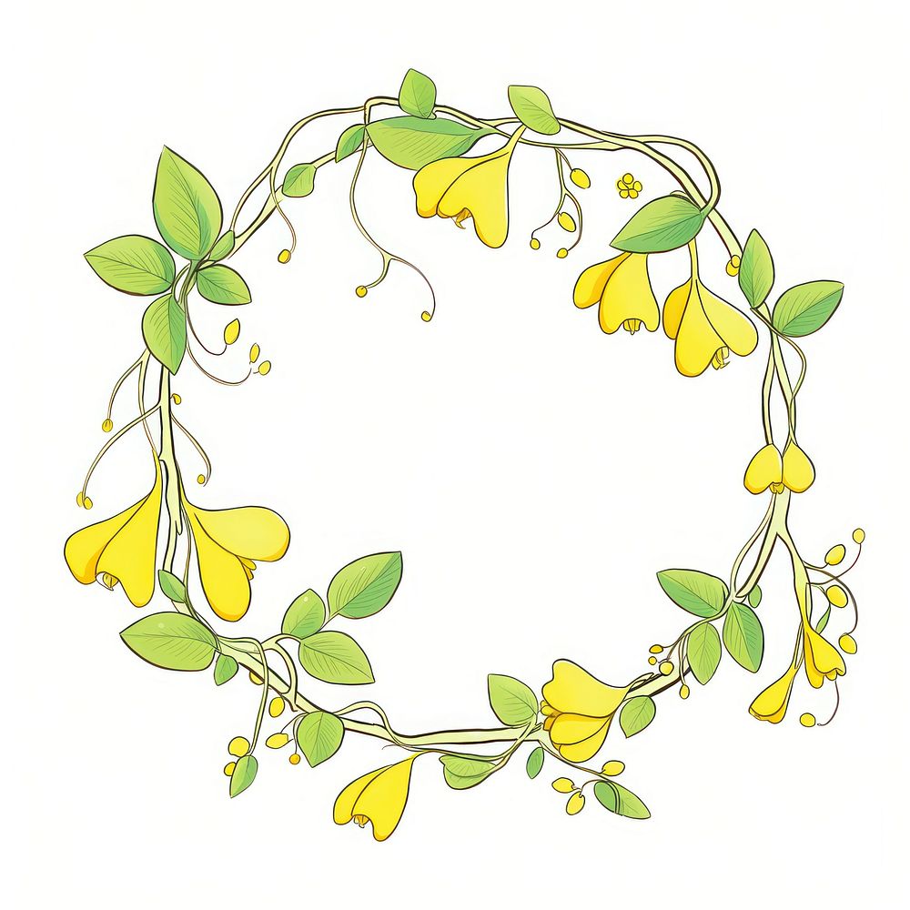 Yellow jewelweed pattern flower plant. AI generated Image by rawpixel.