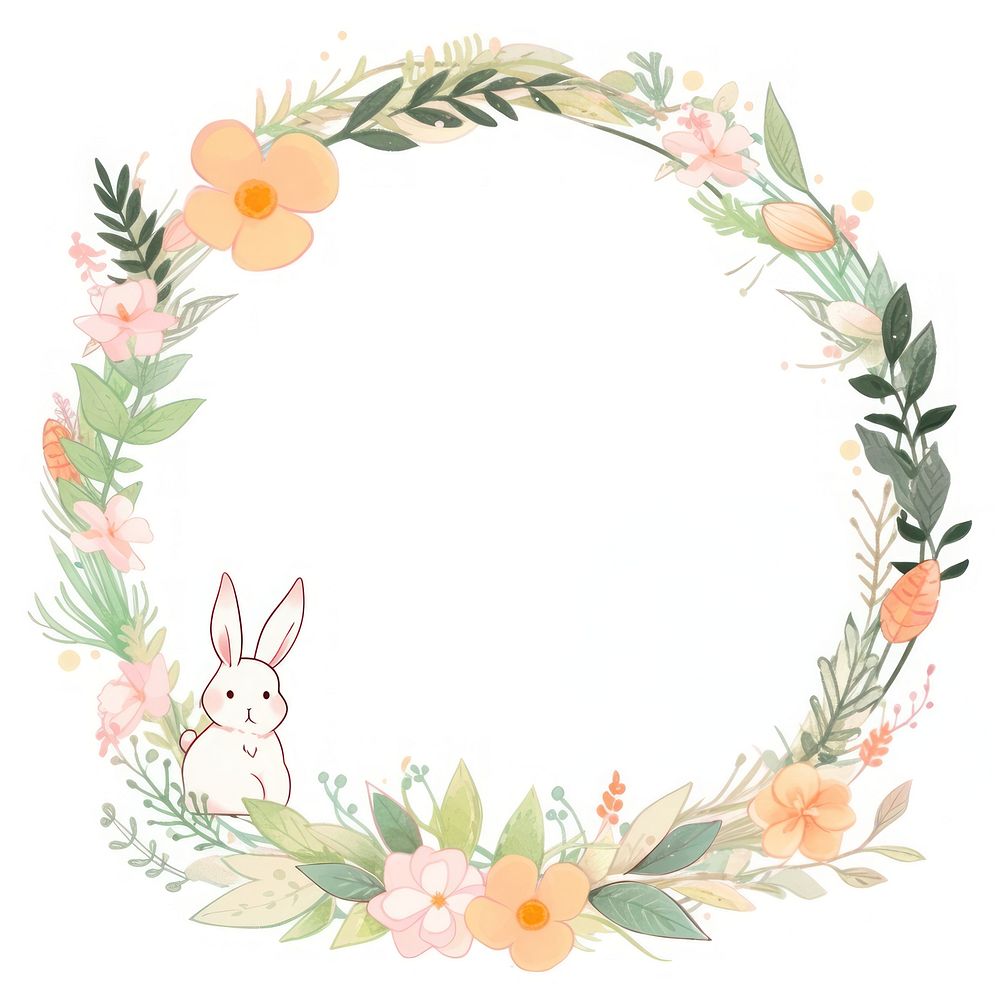 Rabbit pattern flower plant. AI generated Image by rawpixel.