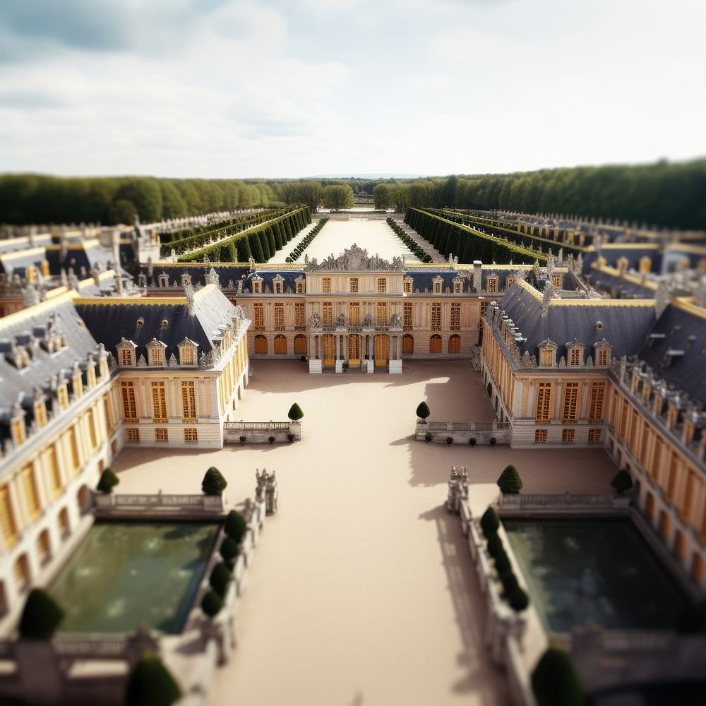 Palace of Versailles palace architecture building. AI generated Image by rawpixel.