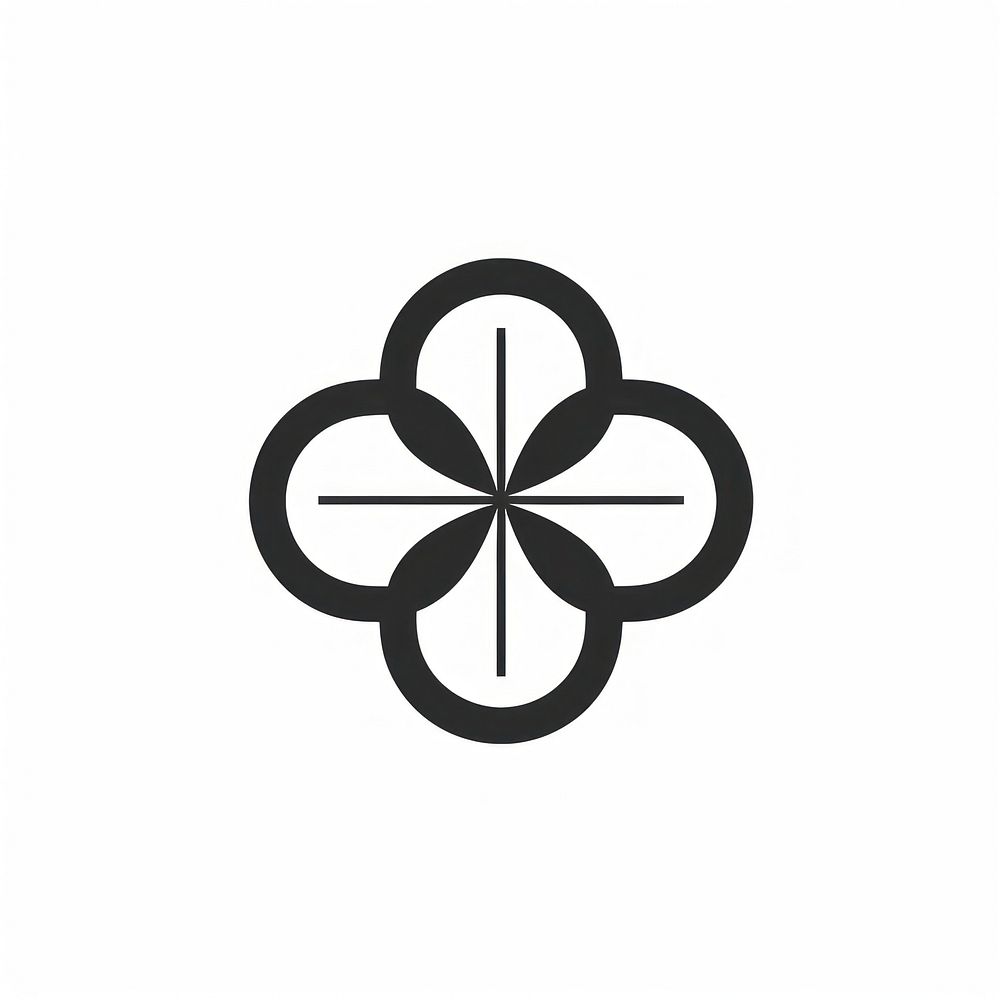 Quatrefoil symbol shape white. AI generated Image by rawpixel.