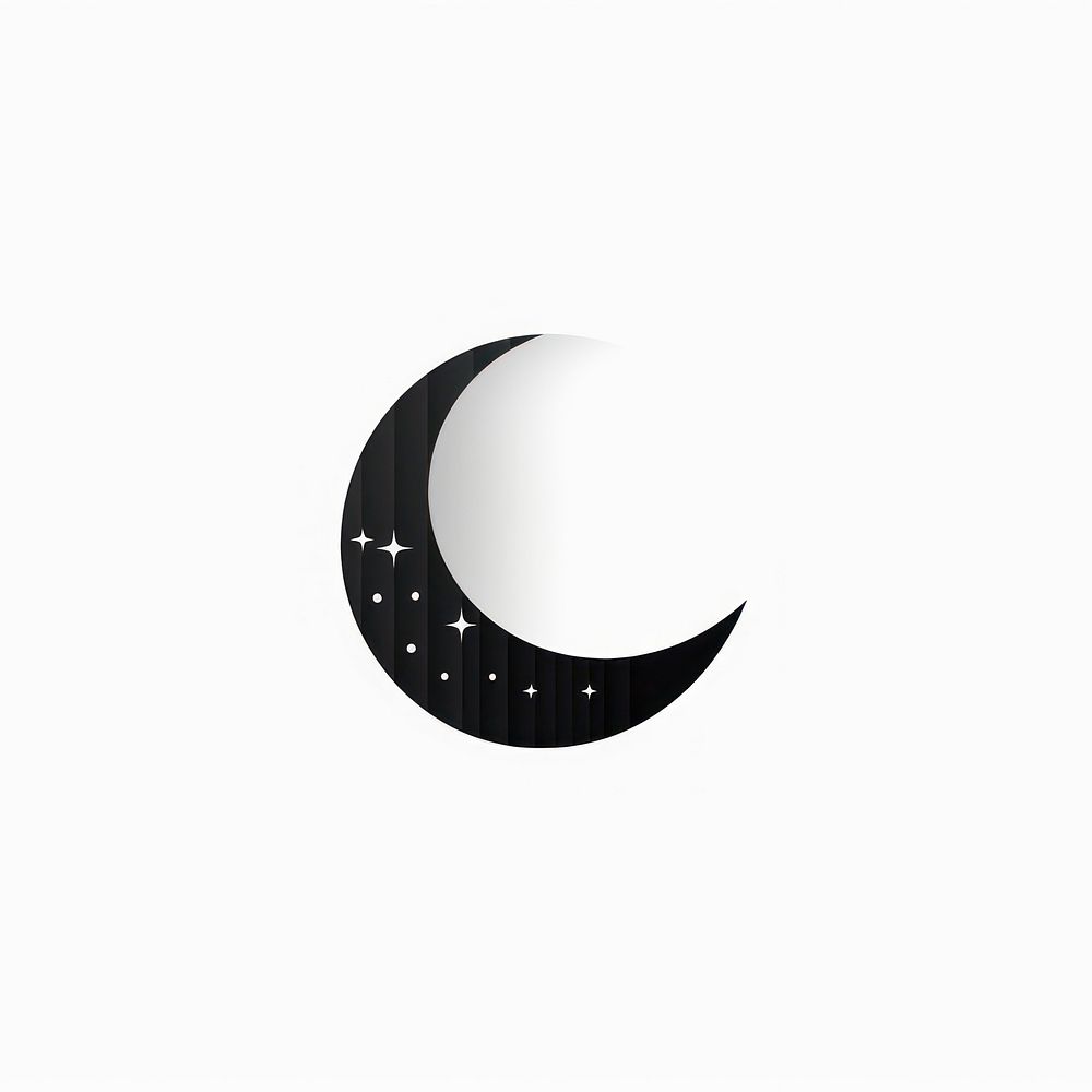 Crescent logo astronomy nature. AI generated Image by rawpixel.