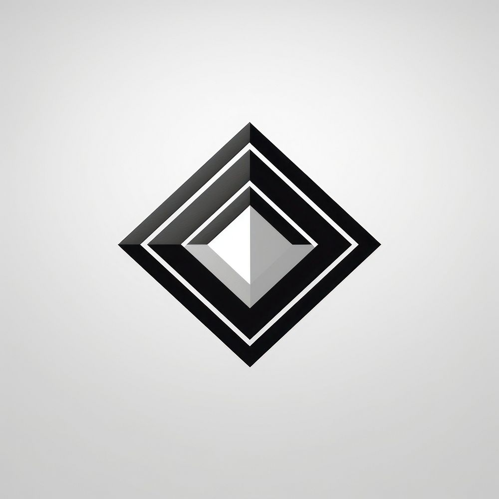 Pentagon shape black logo. AI generated Image by rawpixel.