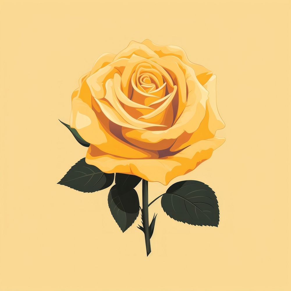 Rose flower yellow plant. AI generated Image by rawpixel.