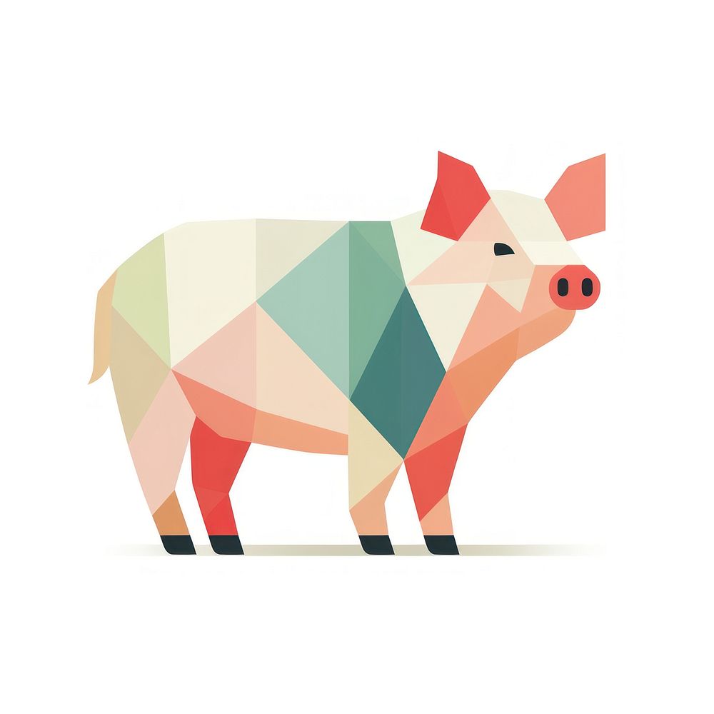 Pig mammal animal white background. AI generated Image by rawpixel.