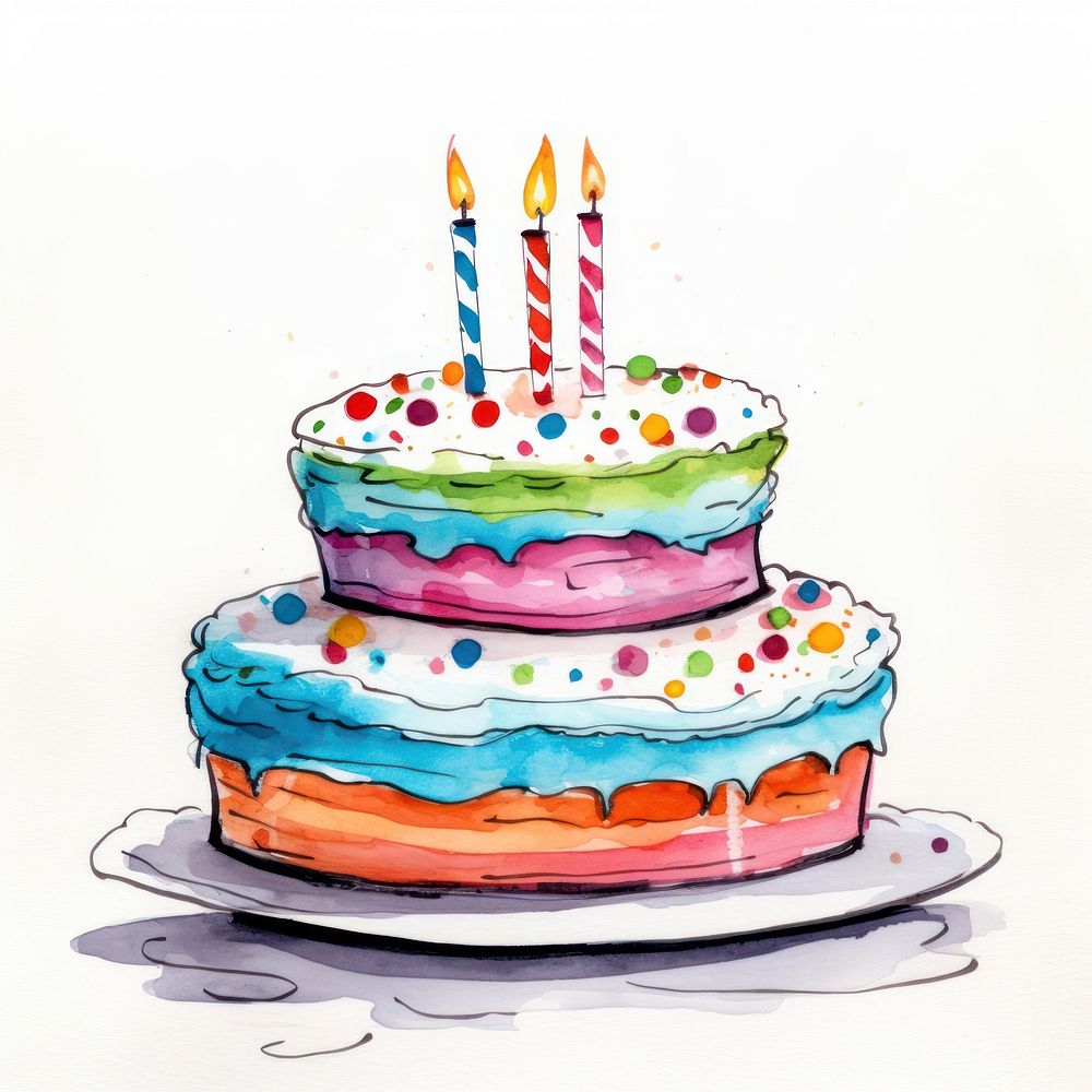 Illustration of birthday cake dessert icing food. AI generated Image by rawpixel.