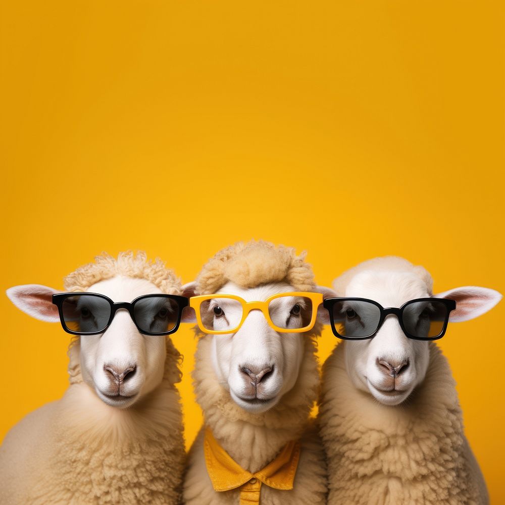 Sheep lamb glasses sunglasses livestock. AI generated Image by rawpixel.