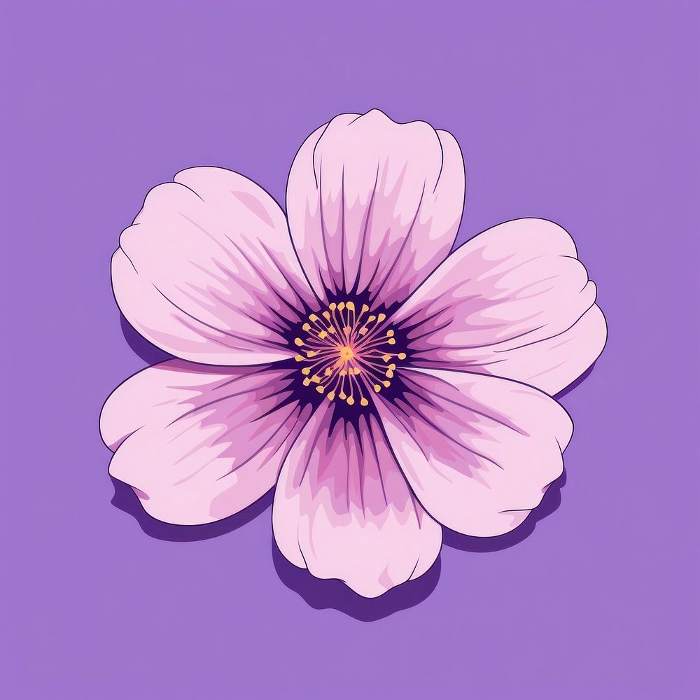 Flower purple blossom pollen. AI generated Image by rawpixel.