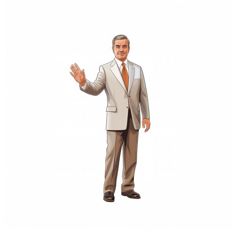 Business man shaking hand standing adult white background. AI generated Image by rawpixel.