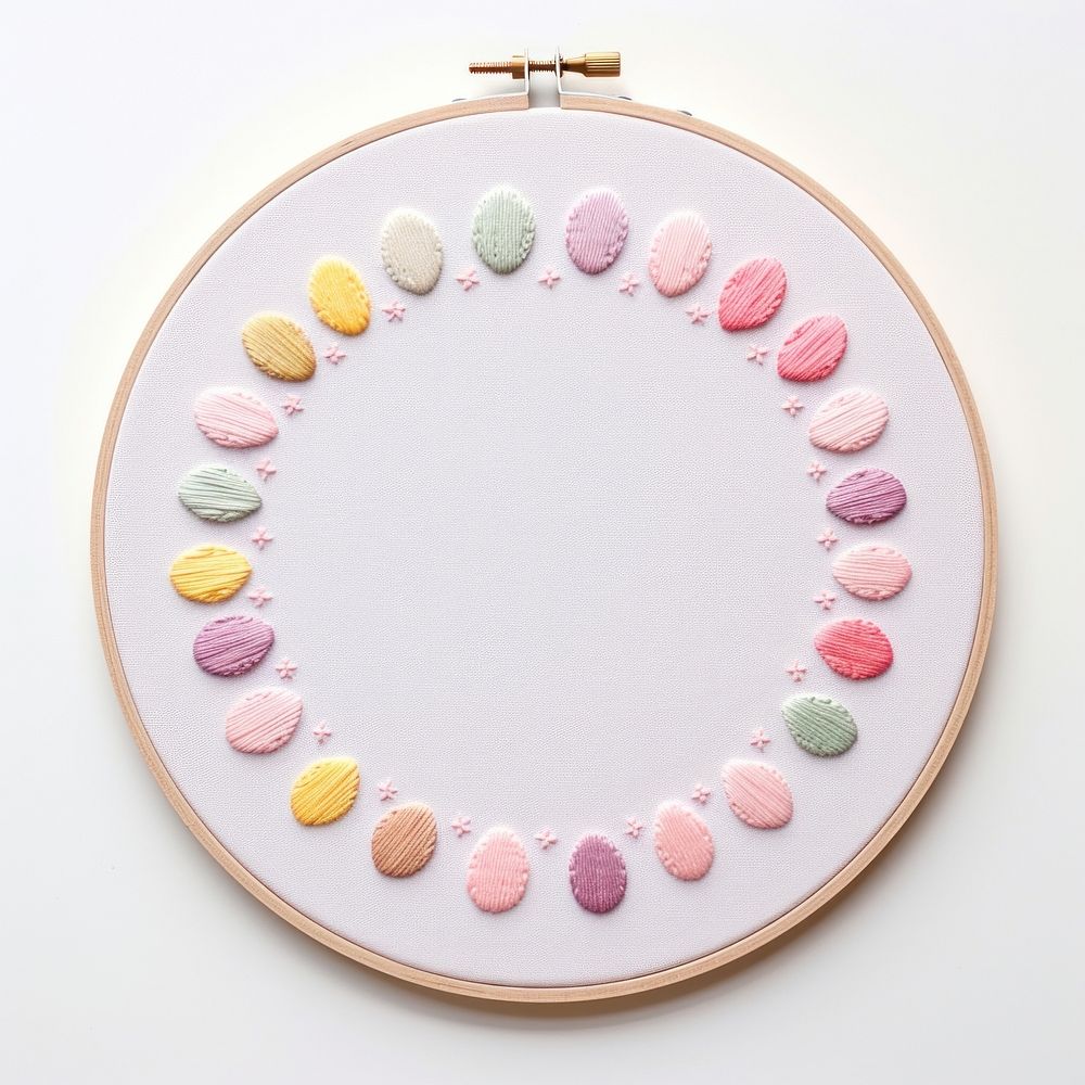 Little Easter circle border pattern embroidery confectionery. AI generated Image by rawpixel.