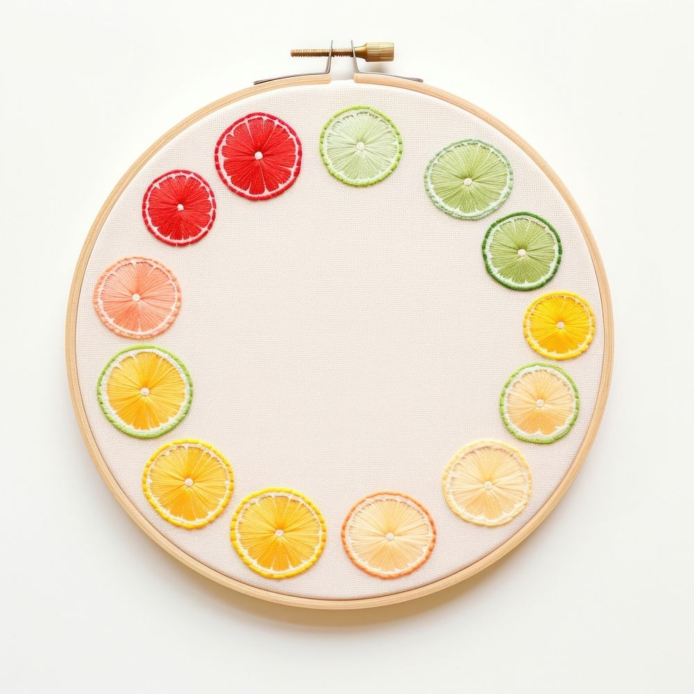 Little fruit circle border pattern embroidery food. AI generated Image by rawpixel.