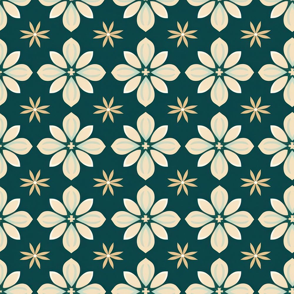 Geometric thai jasmine pattern backgrounds shape repetition. AI generated Image by rawpixel.