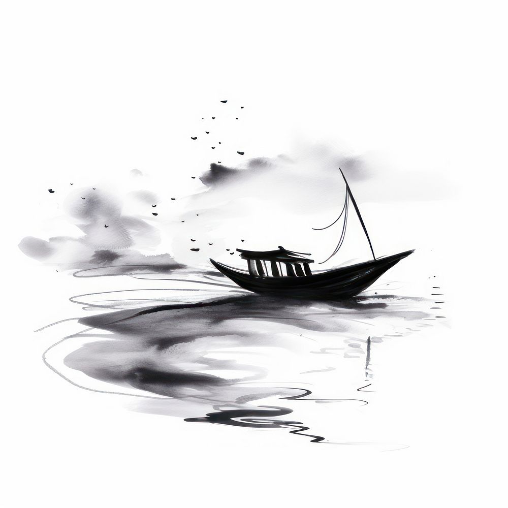 Boat boat vehicle drawing. AI generated Image by rawpixel.