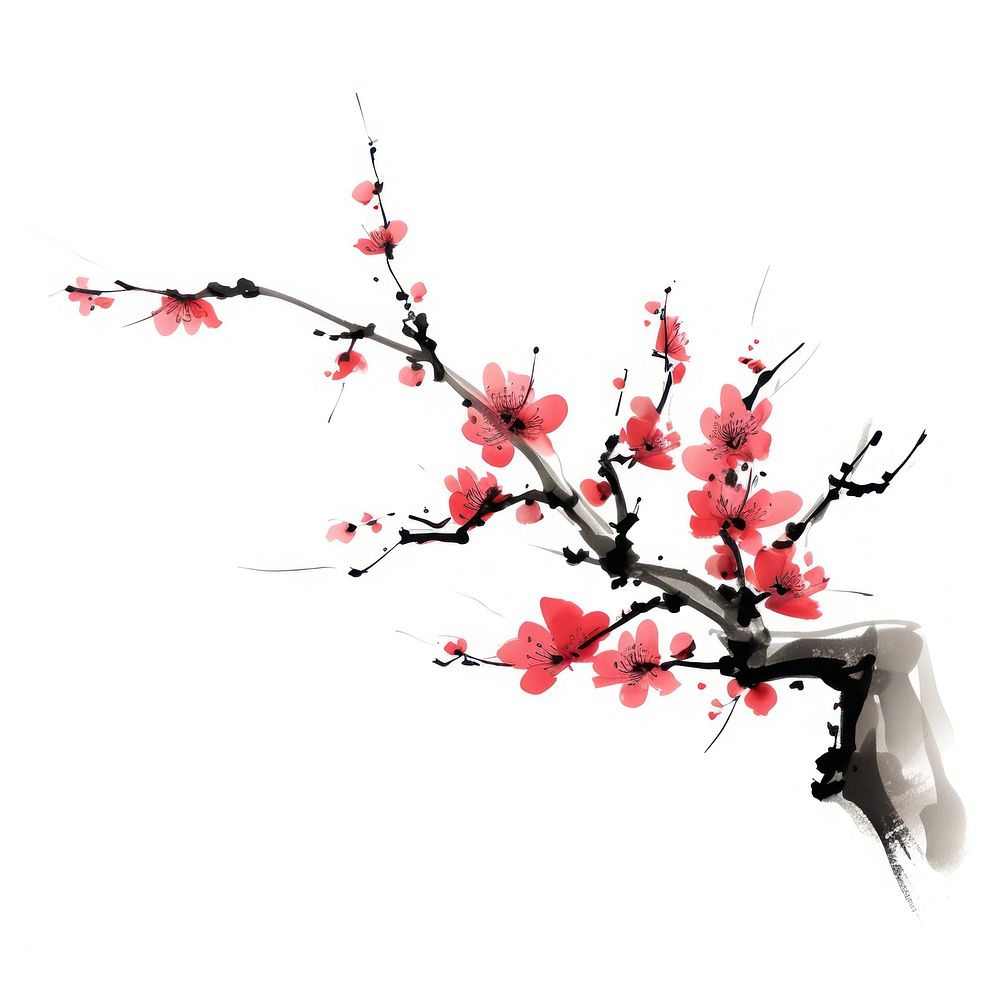 Chinese Peach tree blossom flower plant. AI generated Image by rawpixel.