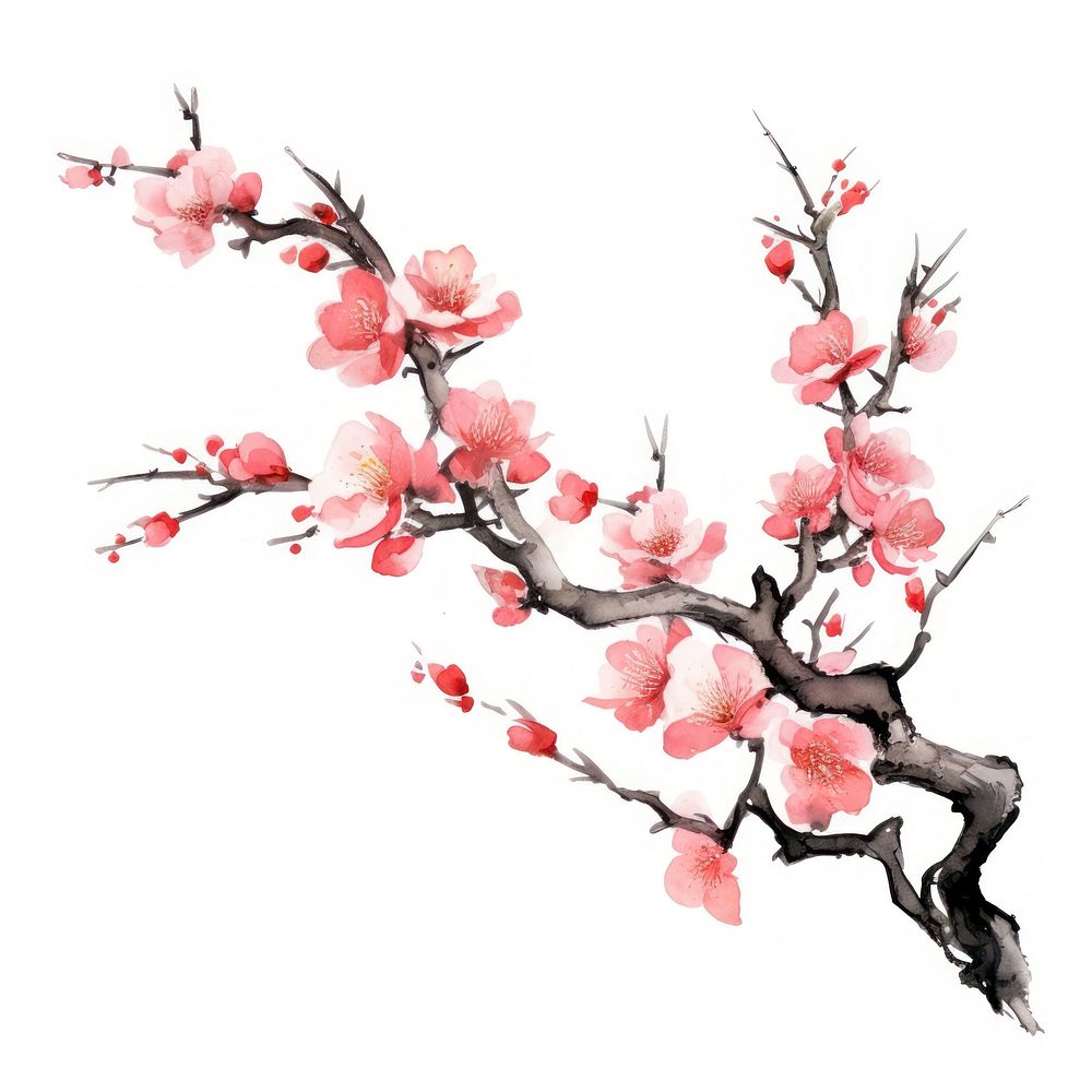 Chinese Peach tree blossom flower plant. AI generated Image by rawpixel.