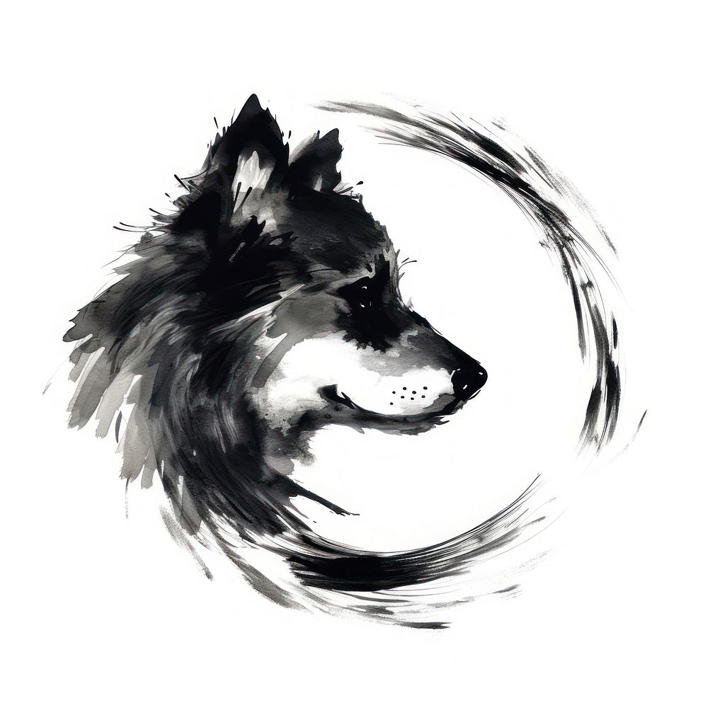 Dog head chinese zodiac drawing mammal animal. AI generated Image by rawpixel.