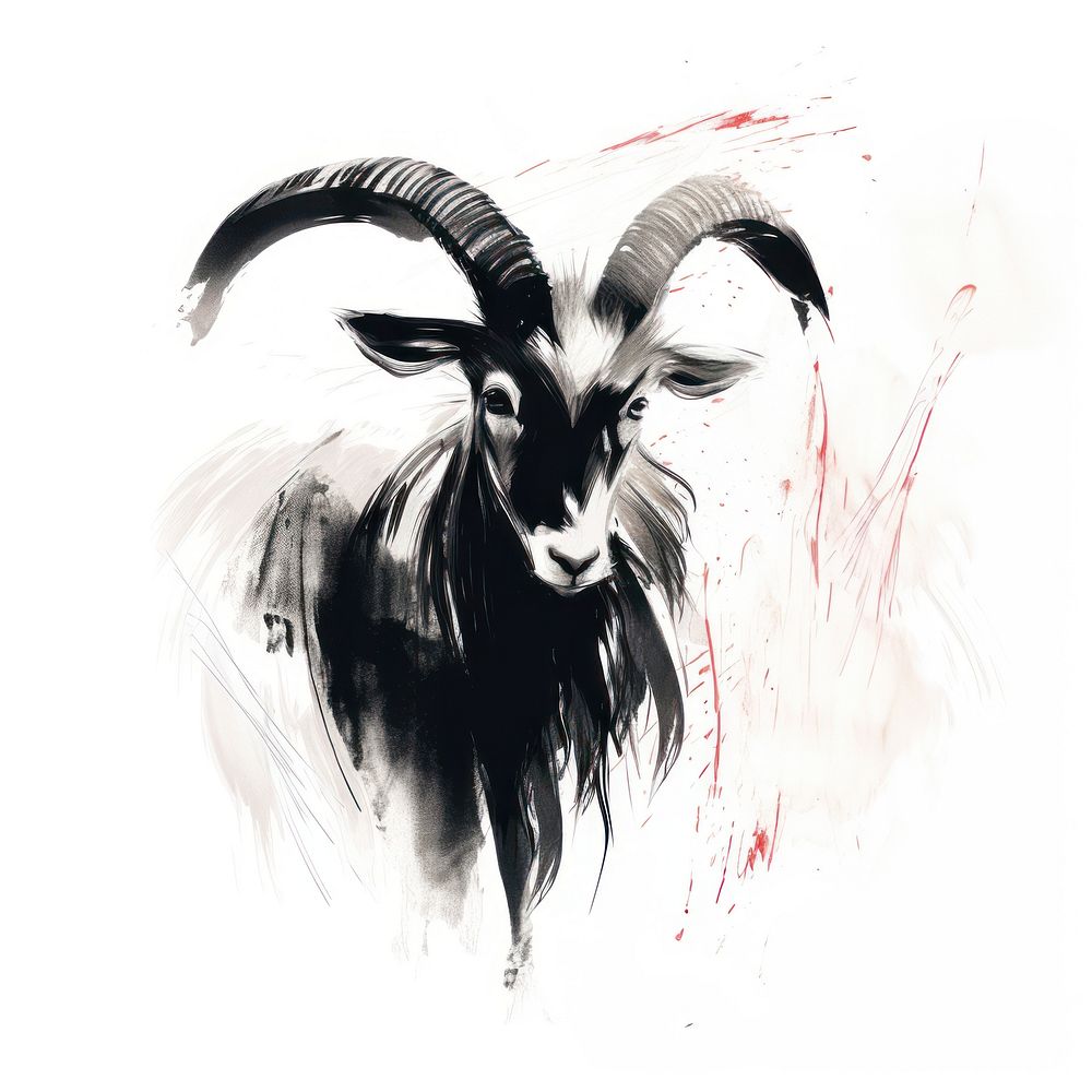 Goat chinese zodiac livestock animal mammal. AI generated Image by rawpixel.