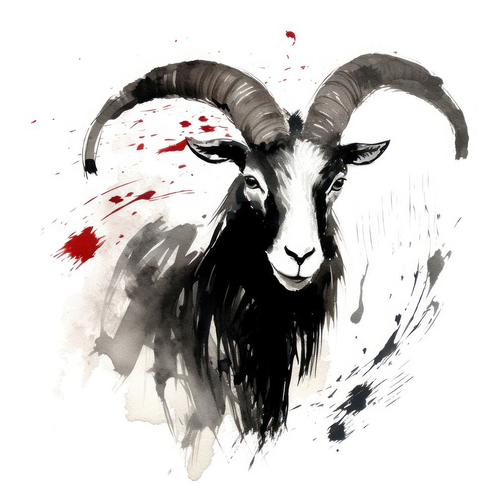 Goat chinese zodiac livestock animal mammal. AI generated Image by rawpixel.