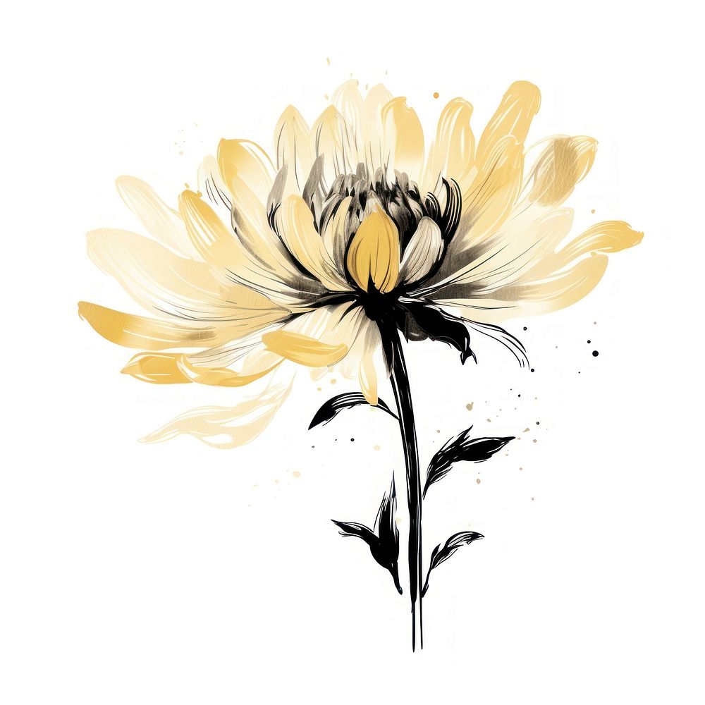 Pale yellow Chrysanthemum flower pattern petal plant. AI generated Image by rawpixel.
