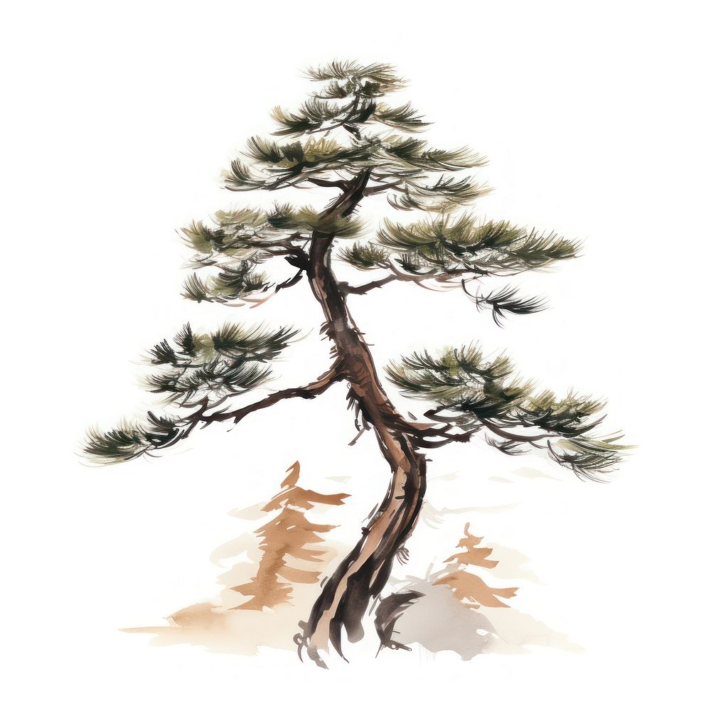 Pine tree pine drawing sketch. AI generated Image by rawpixel.
