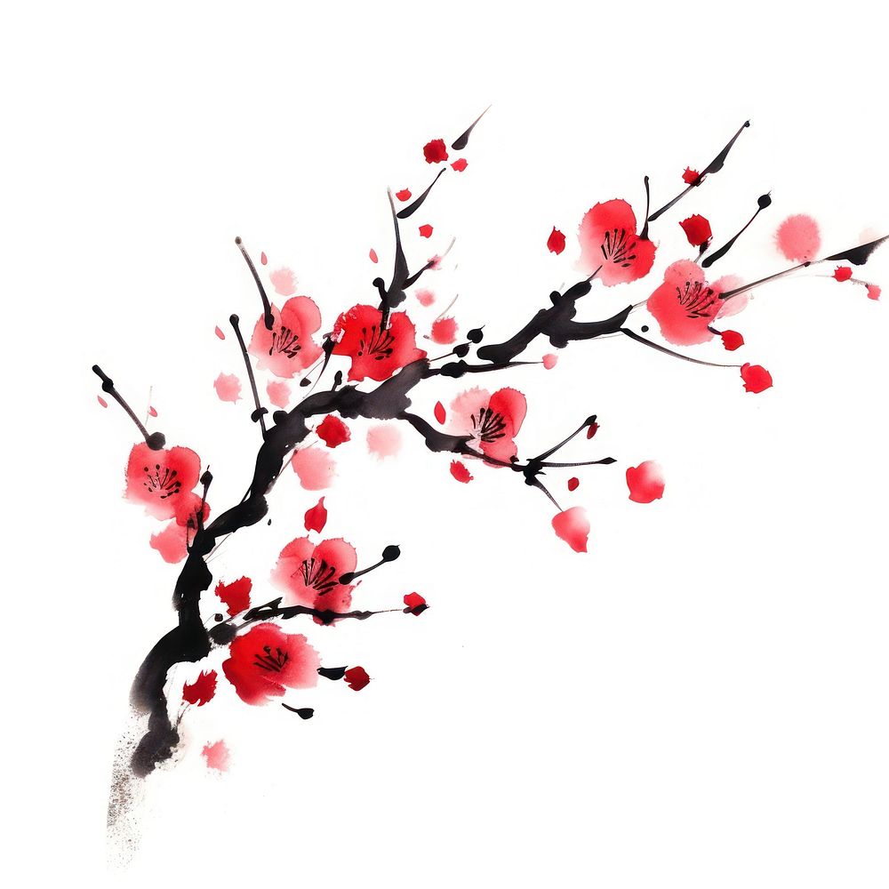 Plum Blossom blossom flower nature. AI generated Image by rawpixel.