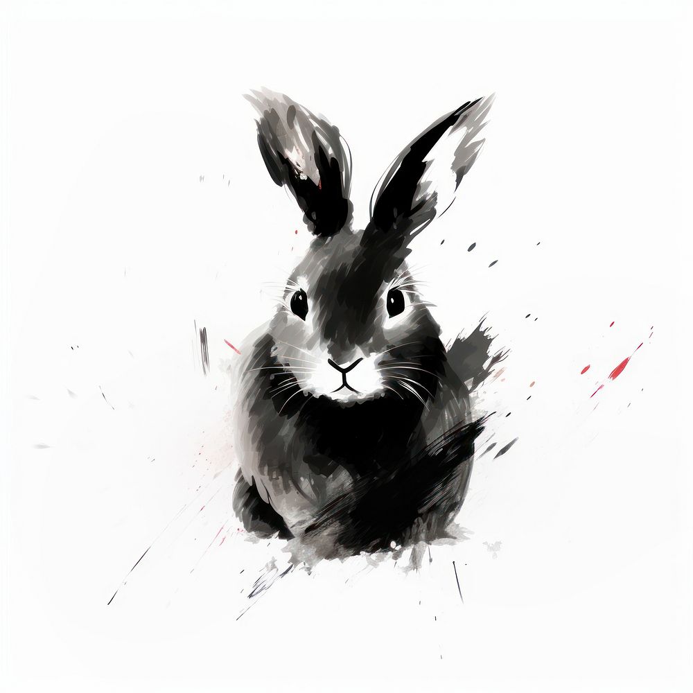 Rabbit chinese zodiac mammal animal white background. AI generated Image by rawpixel.