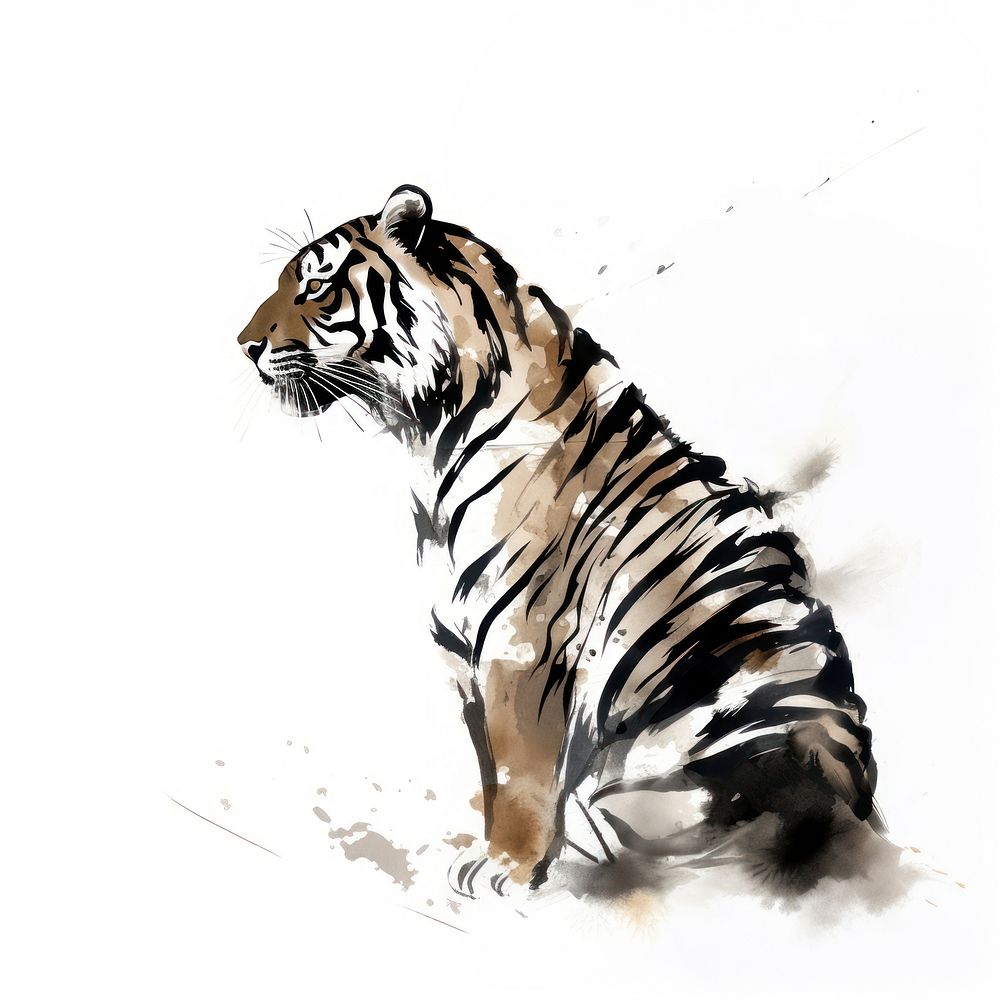 Tiger chinese zodiac wildlife animal mammal. AI generated Image by rawpixel.