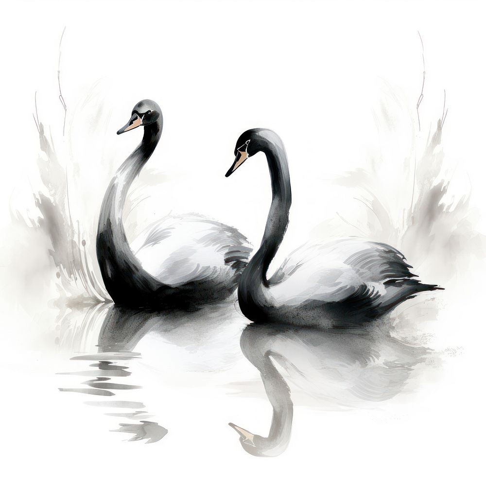 Chinese swan animal white bird. AI generated Image by rawpixel.