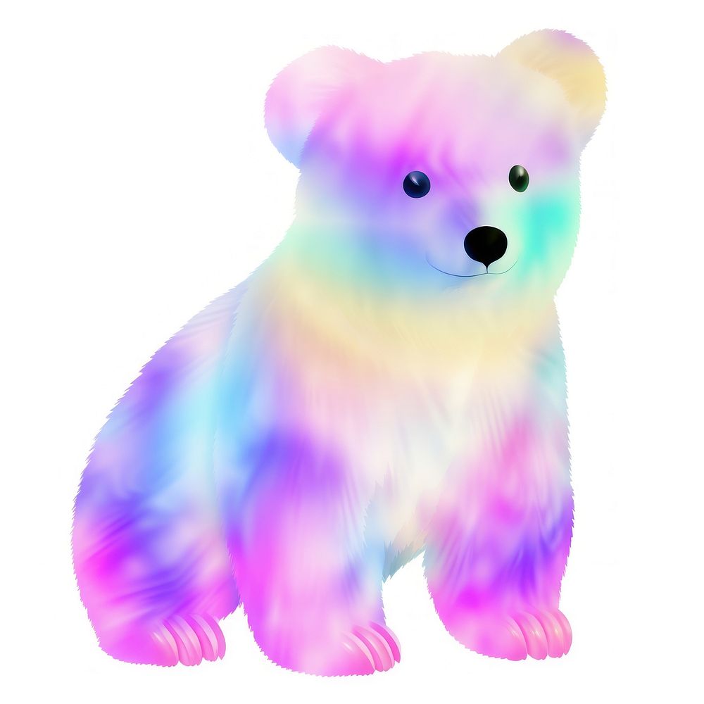 Bear toy abstract rainbow. AI generated Image by rawpixel.