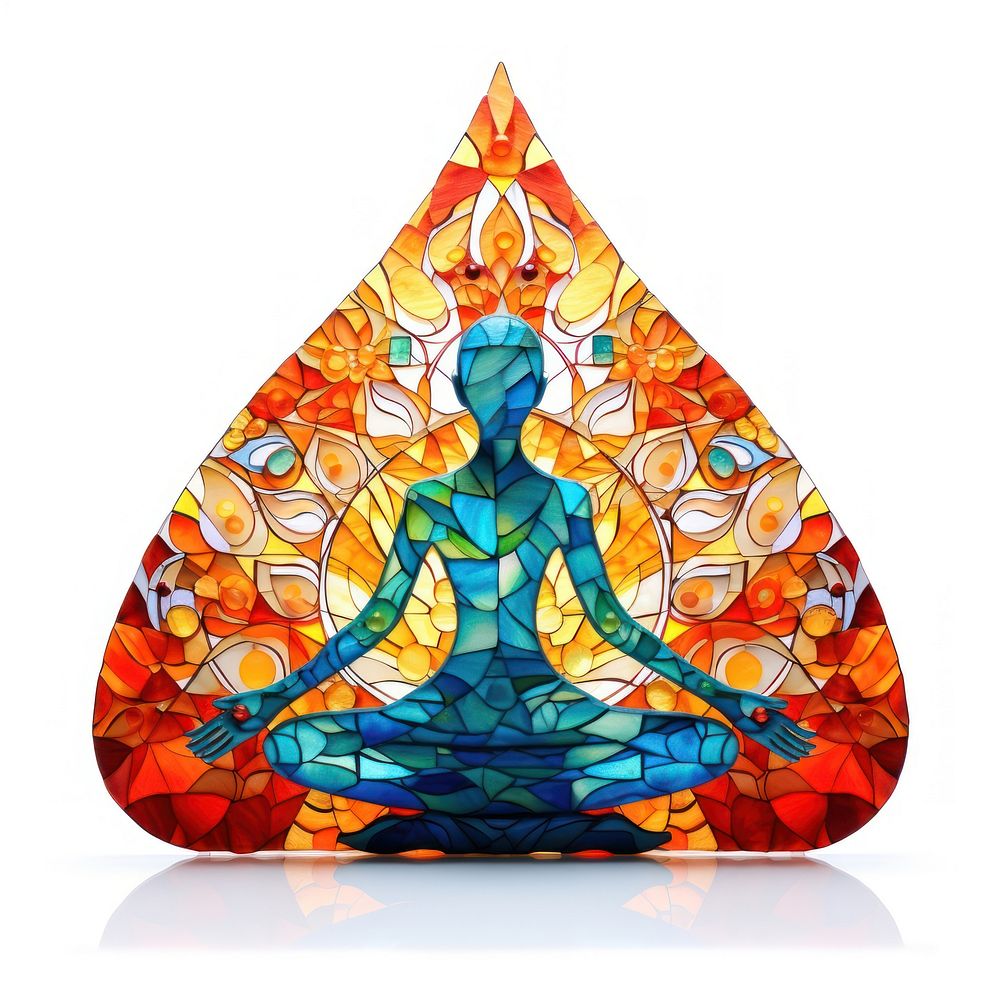 Yoga art spirituality white background. AI generated Image by rawpixel.