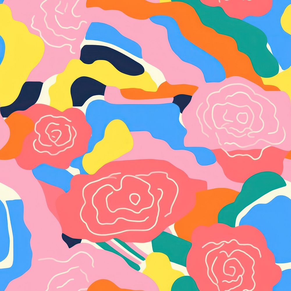 Vibrant rose pattern abstract painting art. AI generated Image by rawpixel.