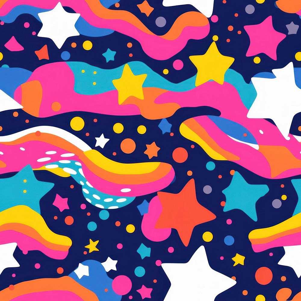 Vibrant star pattern abstract art backgrounds. AI generated Image by rawpixel.