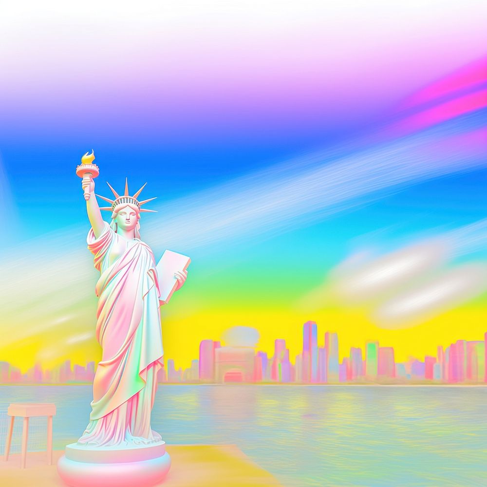 Statue of liberty city independence architecture. AI generated Image by rawpixel.
