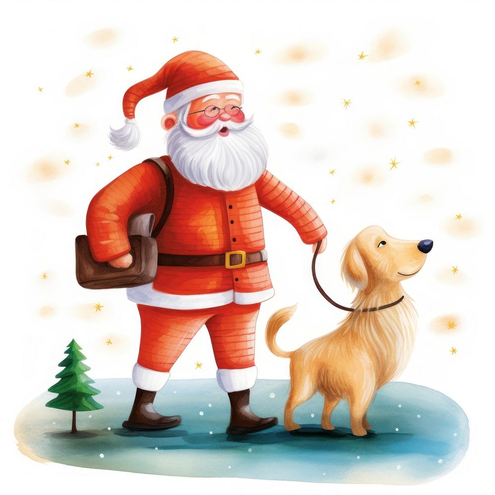 Santa with rainderr mammal animal dog. AI generated Image by rawpixel.