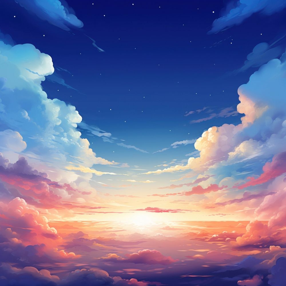 Illustration of sky outdoors horizon nature. AI generated Image by rawpixel.
