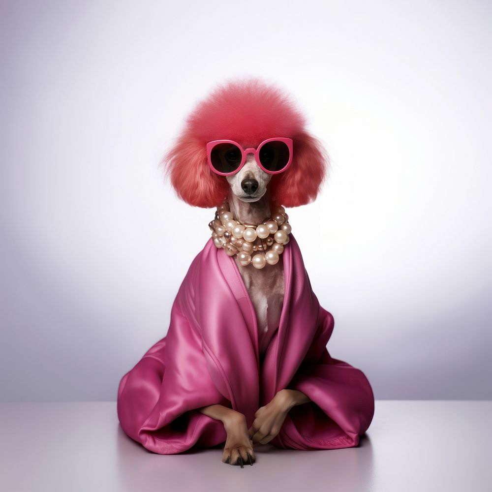 Poodle animal pet accessories. AI generated Image by rawpixel.