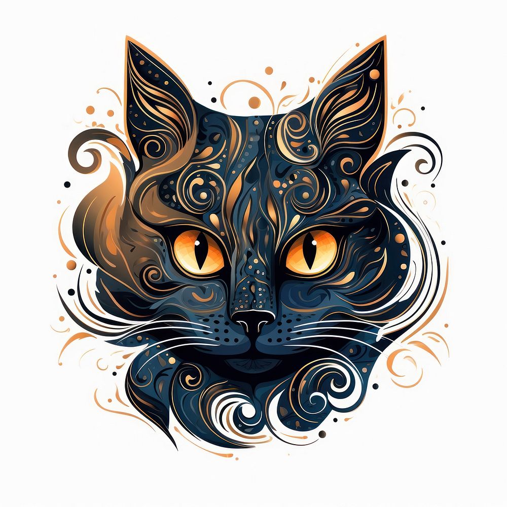 Cat sign pattern animal mammal. AI generated Image by rawpixel.