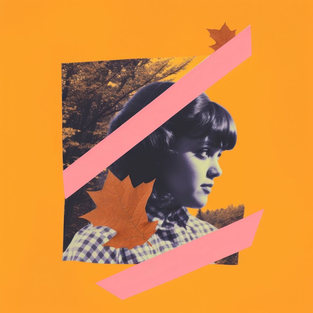 Autumn portrait collage poster. AI generated Image by rawpixel.