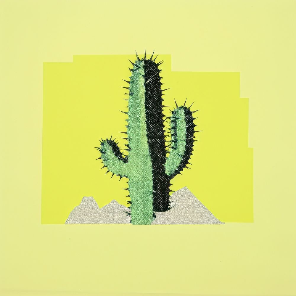 Cactus plant invertebrate drawing. AI generated Image by rawpixel.