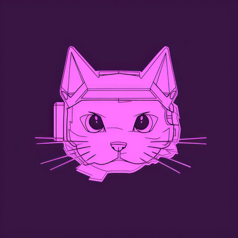 Cat purple technology creativity. AI generated Image by rawpixel.