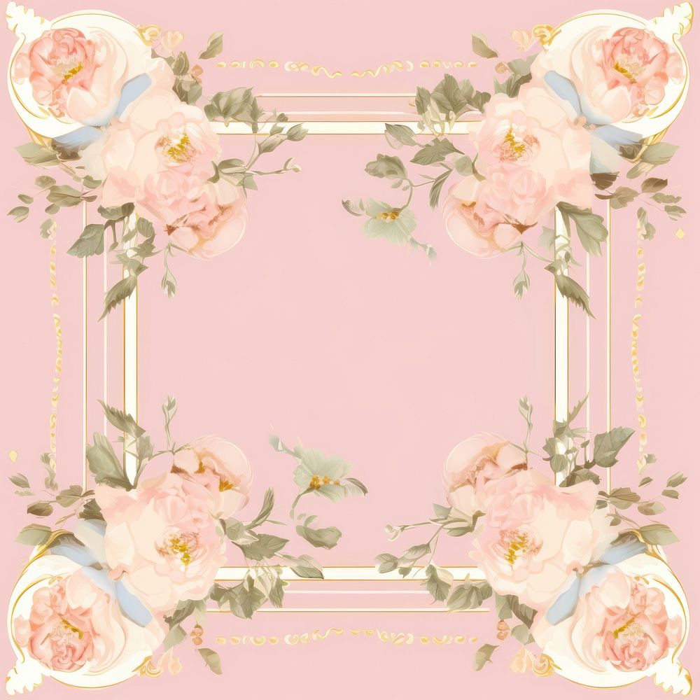Painting of rose border backgrounds pattern flower. AI generated Image by rawpixel.